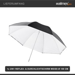 Walimex pro 2in1 heijastin- ja diffuusorivarjo 109 cm