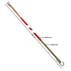 Hinauspuomi 3-osainen, 180 cm, 2,5 t, teräs, punainen, heijastinnauhat ja säilytyslaukku