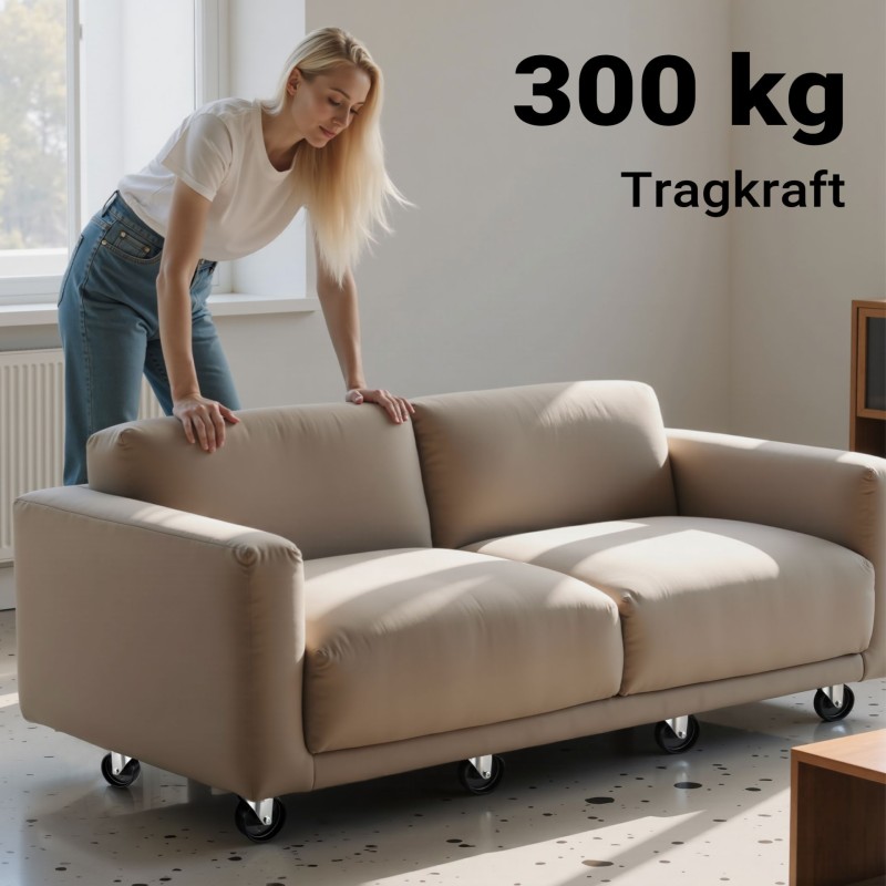 Kuljetusrullat 2 kpl, 575 x 290 x 144 mm, 300 kg kantavuus, musta vaneri