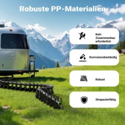 Jätevesiletkun pidike 4,5 m, korkeussäädettävä, enintään Ø 94 mm, musta, matkailuautoon ja asuntovaunuun