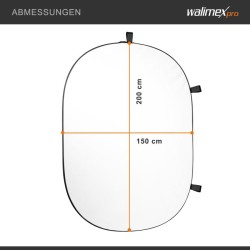 Walimex pro Taitettava valkoinen fototausta 150 x 200 cm, kuljetuspussilla ja kiinnityslenkillä