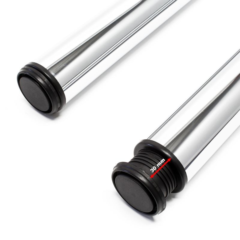 Säädettävät pöydänjalat 4 kpl, ruostumaton teräs, Ø 60 mm, 710 mm, kromi