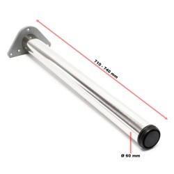 Pöydänjalat 4 kpl, säädettävät, teräs, nikkeli, Ø 60 mm, 710 mm