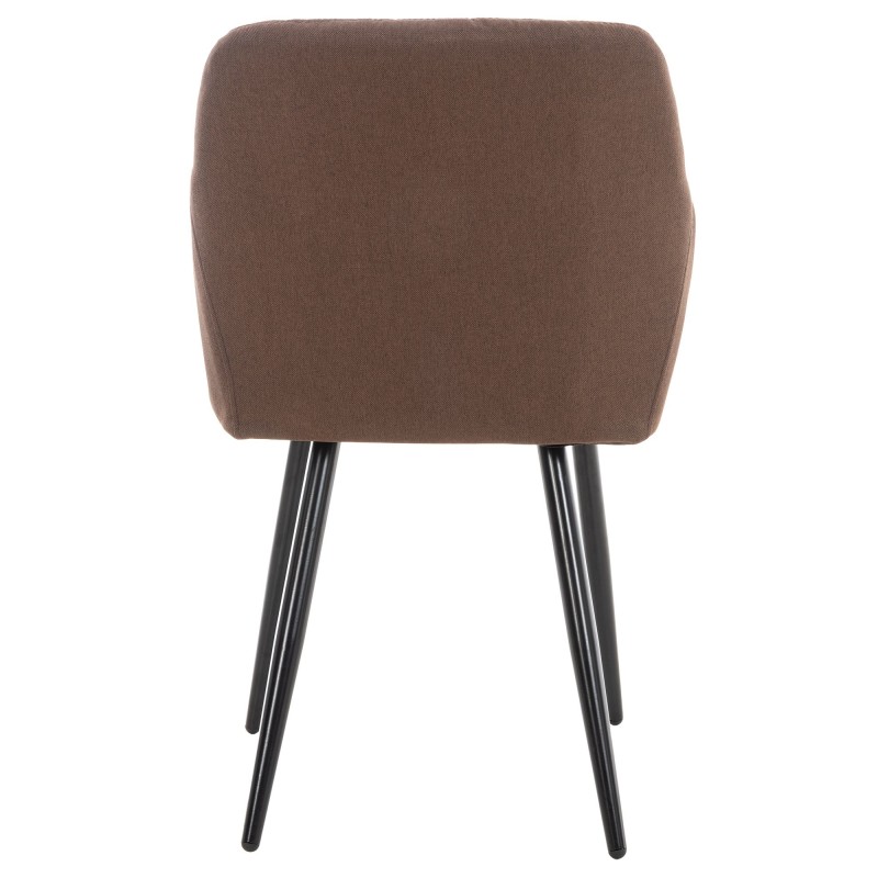 Moderni pehmustettu ruokailutuolipari käsinojilla ja metallirungolla