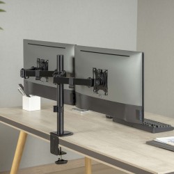 Toboli Kaksoisnäyttöteline 2 näytölle, VESA 75/100 mm, musta, pöytäkiinnitys