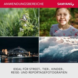 Samyang AF 45mm f/1.8 FE -kiinteä polttovälin objektiivi Sony E-mountille, täyskenno ja APS-C