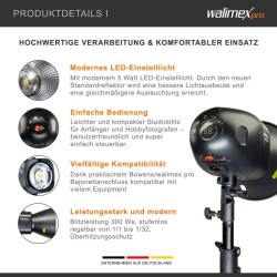Walimex pro Newcomer 300 II studiosalamisetti 300 W/s, softbox 60x90 cm ja valojalusta