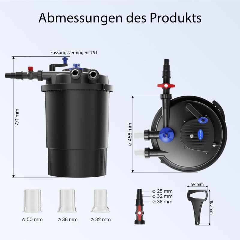 SunSun CPF-30000 lammen painesuodatin 12 000 l/h, 55 W UVC, 60 000 l