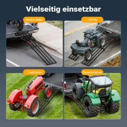 Taitettava alumiininen lastausramppi 275 cm 680 kg musta moottoripyörille mönkijöille ja ATV lle