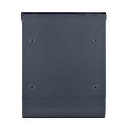 Seinäpostilaatikko V38 Antrasiitti ja ruostumaton teräs 300 x 110 x 395 mm, lukolla ja sanomalehtitelineellä