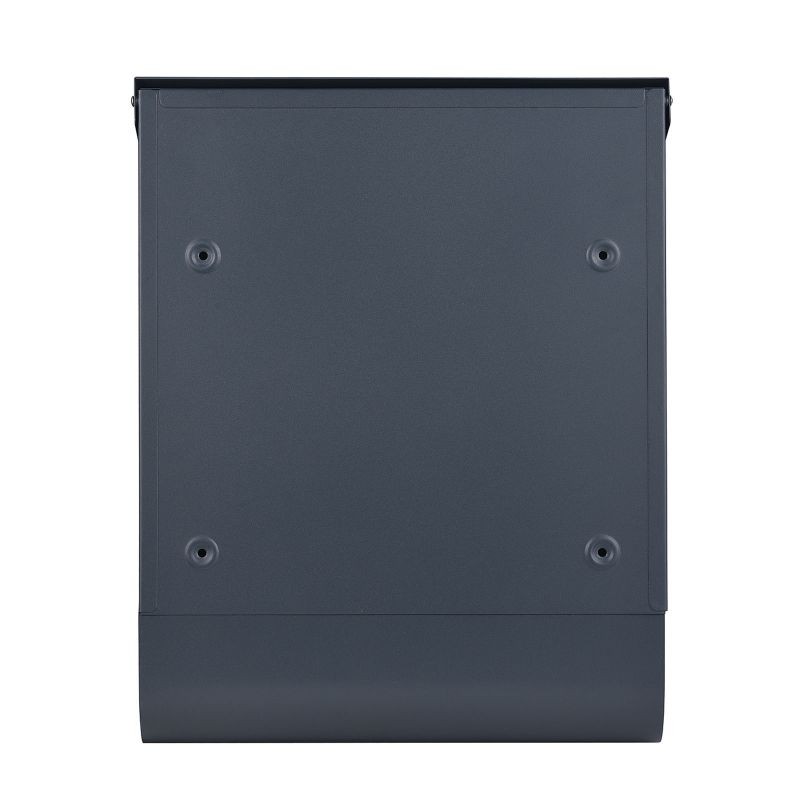 Seinäpostilaatikko V38 Antrasiitti ja ruostumaton teräs 300 x 110 x 395 mm, lukolla ja sanomalehtitelineellä