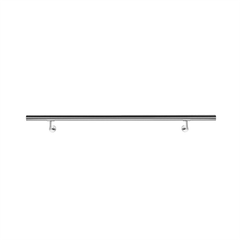 Kaide V2A-ruostumaton teräs 100 cm, hopea, 42 mm, 2 kpl kiinnikkeet