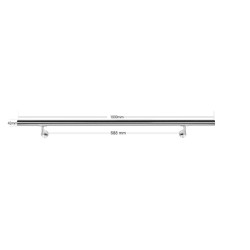 Kaide V2A-ruostumaton teräs 100 cm, hopea, 42 mm, 2 kpl kiinnikkeet