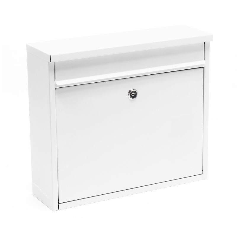 Postilaatikko V13 valkoinen 360 x 105 x 315 mm, lukittava, jauhemaalattu teräs