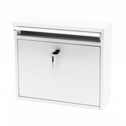 Postilaatikko V13 valkoinen 360 x 105 x 315 mm, lukittava, jauhemaalattu teräs