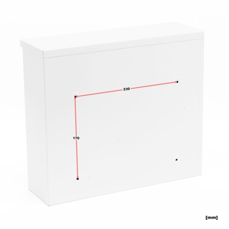 Postilaatikko V13 valkoinen 360 x 105 x 315 mm, lukittava, jauhemaalattu teräs
