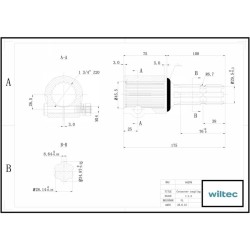 Voimanottoakselin adapteriholkki 175 mm 20 uraa 6 hammasta AISI 1045 teräs