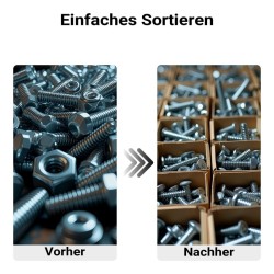 Kierteinmittari pultteihin ja muttereihin, 28 kierrekokoa, metriset ja tuumakierteet