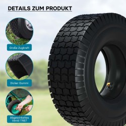 Rengassarja ratsastajaleikkurille 16x6.50-8 4 PR, sisärengas ja kulmaventtiili