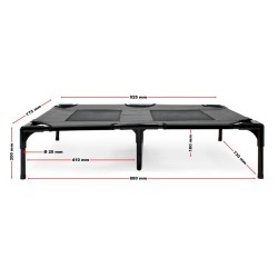 Ulkokäyttöinen lemmikkipedi koiralle ja kissalle, 92 x 77 x 20 cm, musta, max 50 kg