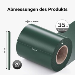 Näkösuojanauhat, 35 m x 19 cm, vihreä, PVC 650 g/m², 20 kpl kiinnitysklipsit