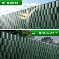 Näkösuojanauhat, 35 m x 19 cm, vihreä, PVC 650 g/m², 20 kpl kiinnitysklipsit