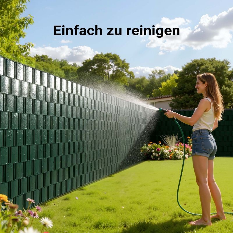 Näkösuojanauhat, 35 m x 19 cm, vihreä, PVC 650 g/m², 20 kpl kiinnitysklipsit