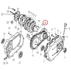 Vetoketjun ratas LIFAN bensiinimoottoreille 9 13 hv 25 mm öljykylpykytkin OHV 4 tahti