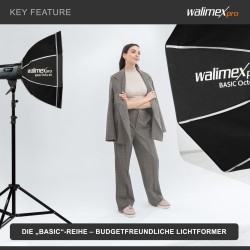 Walimex pro Basic Oktagon-softbox 60 cm, 360° kääntyvä, Bowens-adapteri ja kuljetuslaukku