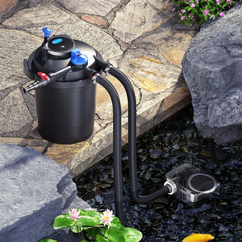 SunSun CPF-10000 lampisuodatinsetti 10000 l: 11 W UV-C, NEO-3800 SuperECO pumppu 3600 l/h, 5 m letku 38 mm