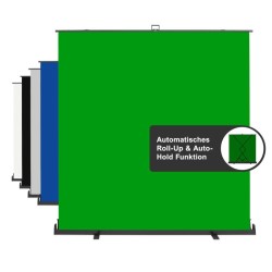 Walimex pro Roll-up Greenscreen-tausta vihreä 210 x 220 cm kuljetuslaatikolla