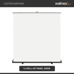 Walimex pro rullattava taustaseinä valkoinen 210 x 220 cm, kuljetuslaatikolla