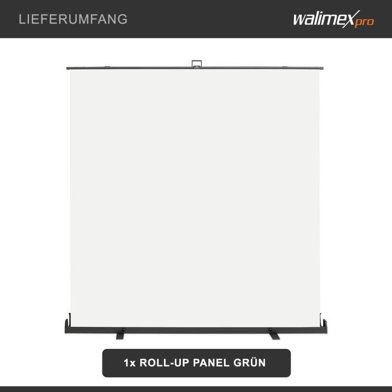 Walimex pro rullattava taustaseinä valkoinen 210 x 220 cm, kuljetuslaatikolla