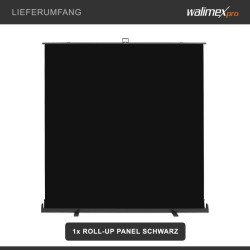 Walimex pro Rullattava taustajärjestelmä musta 210 x 220 cm kuljetuslaatikolla