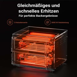 Sähköinen pizzauuni 3000 W, kaksitasoinen, kordierittikivellä, ruostumaton teräs
