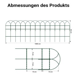 Verkkoaita 0,65 x 10 m, vihreä, PVC-pinnoitettu teräs, silmäkoko 9 x 15 cm