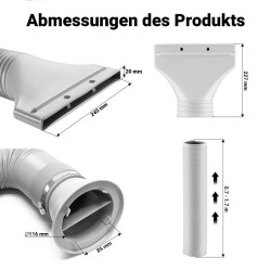 Airbrush-imujärjestelmän joustava poistoputki 0,7–1,7 m, harmaa