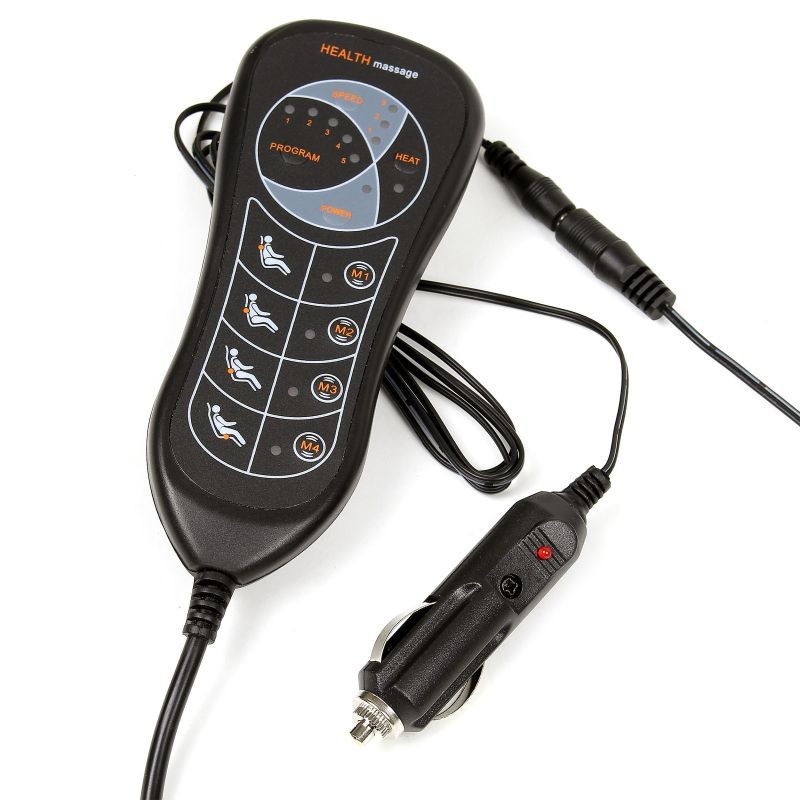 Hieronta- ja lämpöalusta autoon 105x50 cm, 12 V, 5 hierontamoottoria, musta