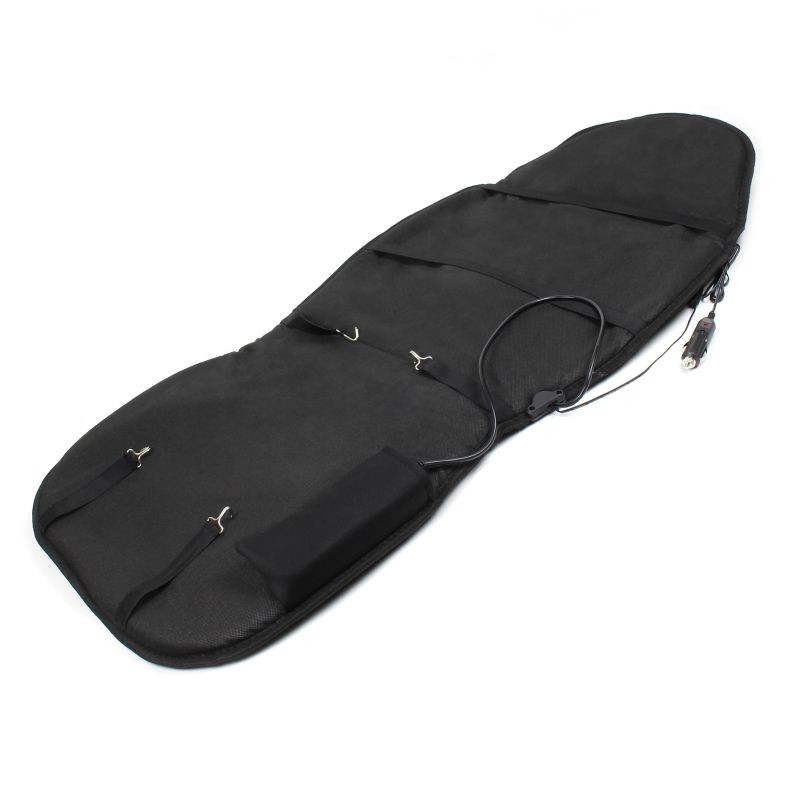 Hieronta- ja lämpöalusta autoon 105x50 cm, 12 V, 5 hierontamoottoria, musta