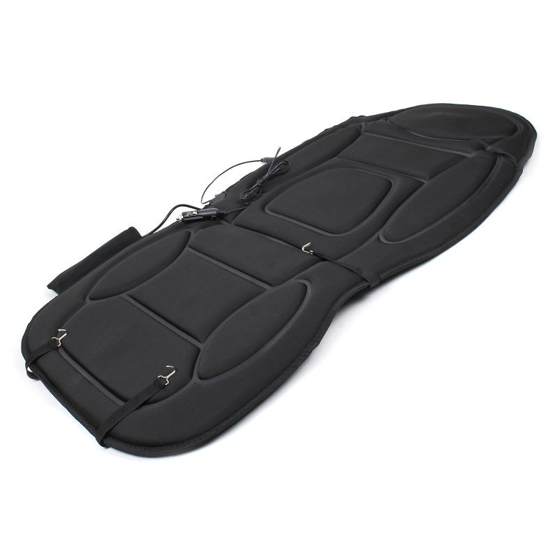 Hieronta- ja lämpöalusta autoon 105x50 cm, 12 V, 5 hierontamoottoria, musta