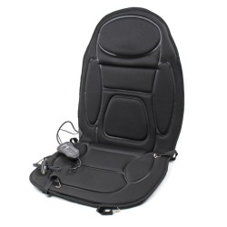 Hieronta- ja lämpöalusta autoon 105x50 cm, 12 V, 5 hierontamoottoria, musta