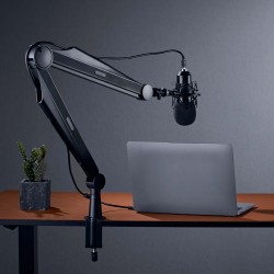 Toboli Mikrofonin nivelvarsi 80 cm, musta, pöytäteline