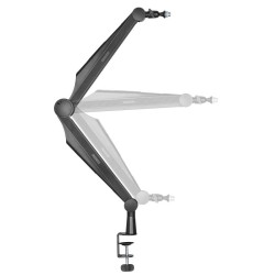 Toboli Mikrofonin nivelvarsi 80 cm, musta, pöytäteline