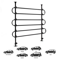 Koiraportti autoon Malli C, säädettävä, 60–117 cm x 82–140 cm, musta