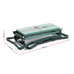Toboli puutarhan polvituoli ja istuin, taitettava, pehmustettu, 2 taskua, vihreä, 150 kg