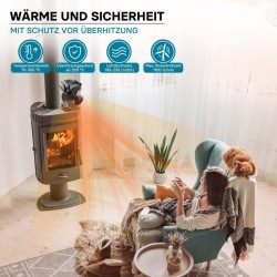 Sähköttömästi toimiva takatuuletin, 3 siipeä, 70–350 °C, musta