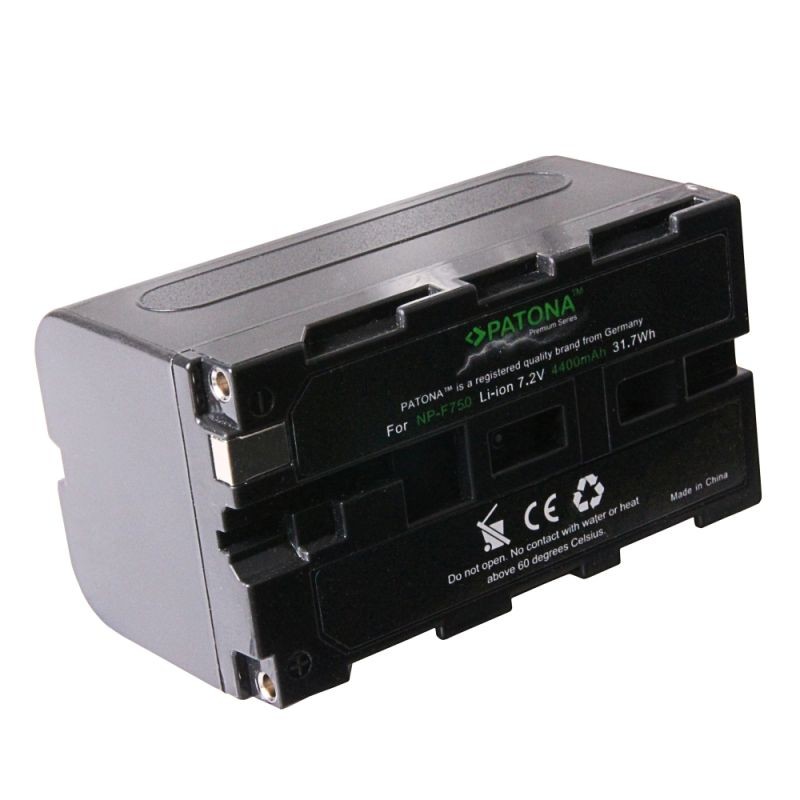 Patona NP-F 750 litiumioniakku Sony NP-F -liitännälle, 4400 mAh, 7,4 V, 32,6 Wh
