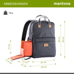 Mantona Urban Companion kamerareppu, antrasiitti, nahkayksityiskohdat, tietokoneen lokero