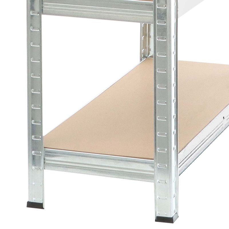 Raskashyllykkö 90x40x180 cm, 5 hyllytasoa, sinkitty teräs ja MDF, 875 kg, hopea