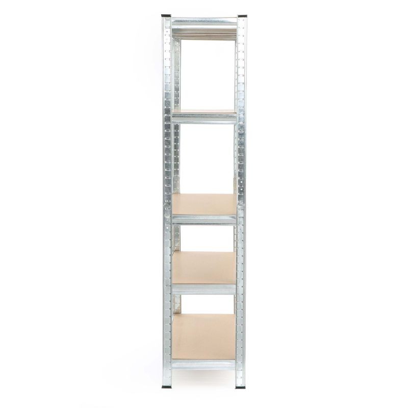 Raskashyllykkö 90x40x180 cm, 5 hyllytasoa, sinkitty teräs ja MDF, 875 kg, hopea